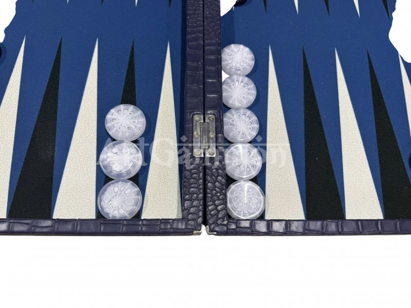 Navy Blue Croco Backgammon Board