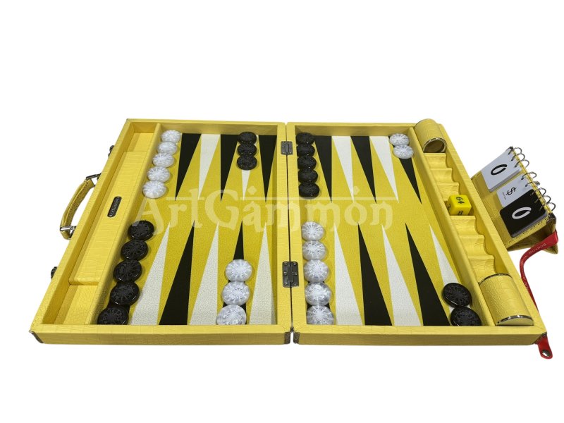 Yellow Croco Backgammon Board