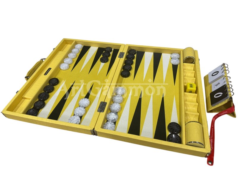 Yellow Croco Backgammon Board