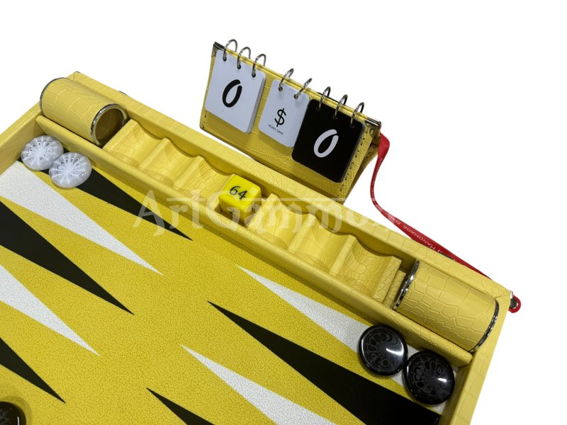 Yellow Croco Backgammon Board