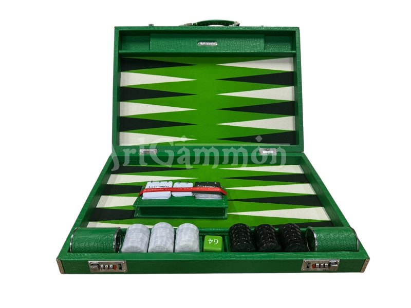 Green Croco Backgammon Board