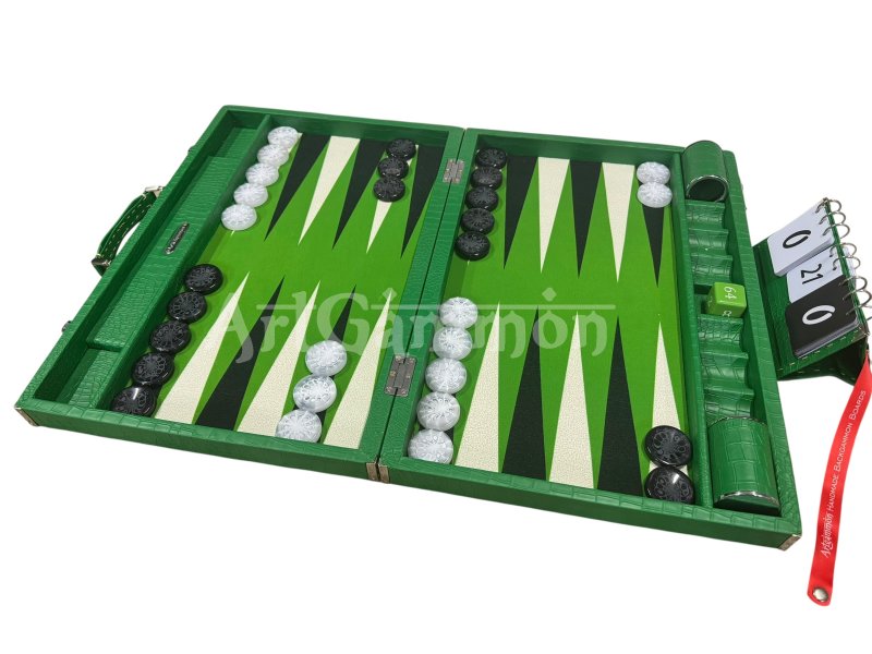 Green Croco Backgammon Board