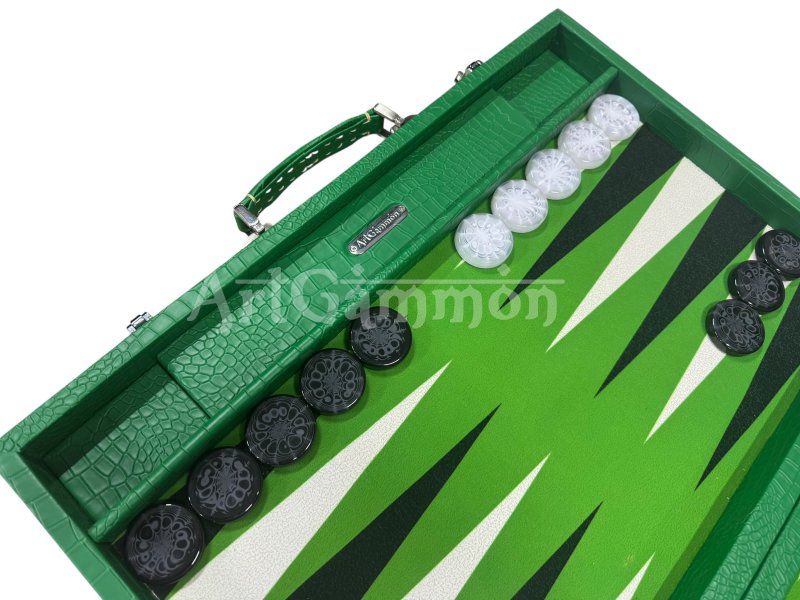 Green Croco Backgammon Board
