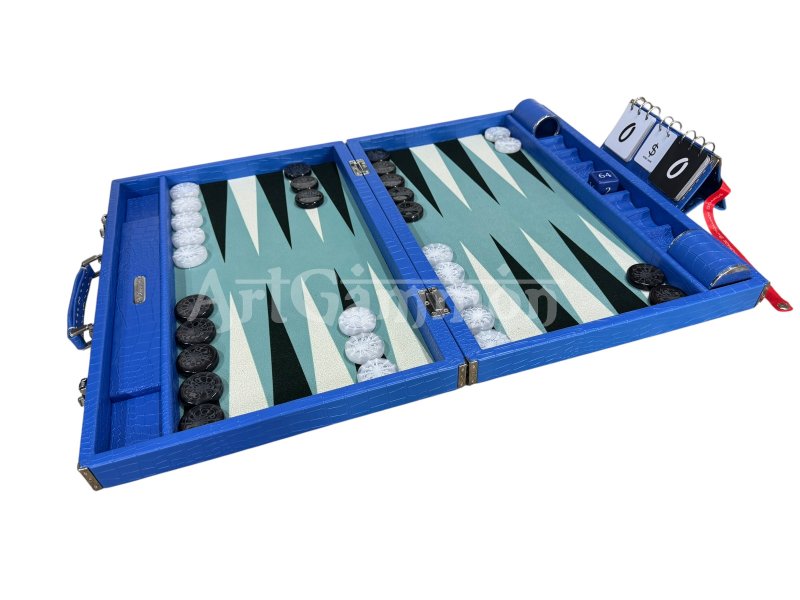 Blue Croco Backgammon Board