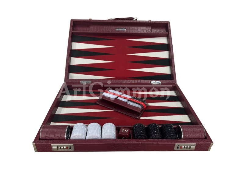 Burgundy Croco Backgammon Board