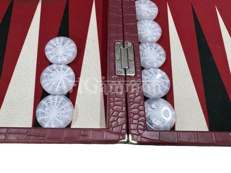 Burgundy Croco Backgammon Board