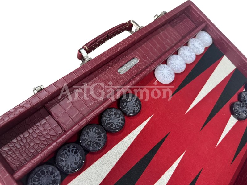 Burgundy Croco Backgammon Board