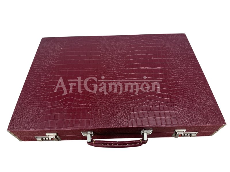 Burgundy Croco Backgammon Board