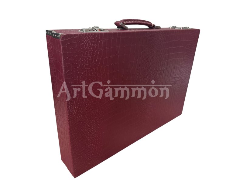 Burgundy Croco Backgammon Board